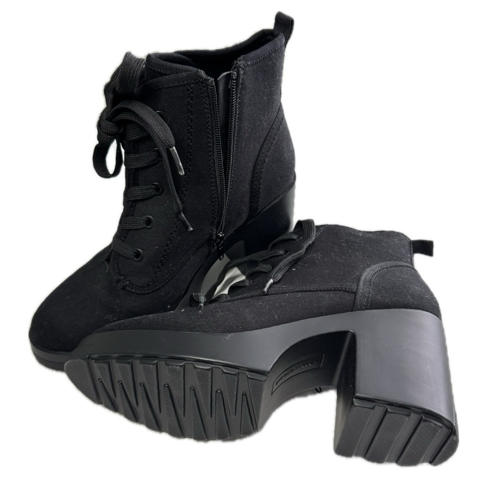 Call It Spring Black Boots, Size 8, 3 1/2 Chunky Heel